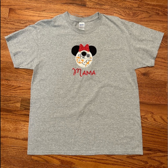 DISNEY Embroidered Mouse Ears STAR WARS BB8  “MAMA” T-Shirt size L - Picture 5 of 13